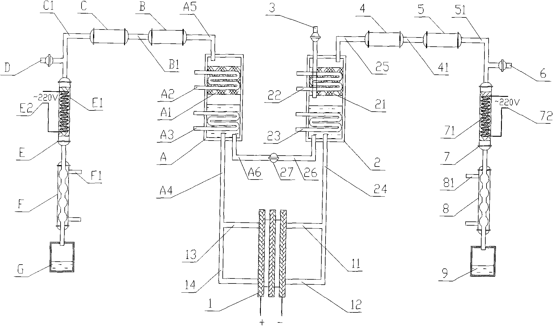 Method for preparing nuclear medicine diagnostic reagent oxygen-18 water and device thereof