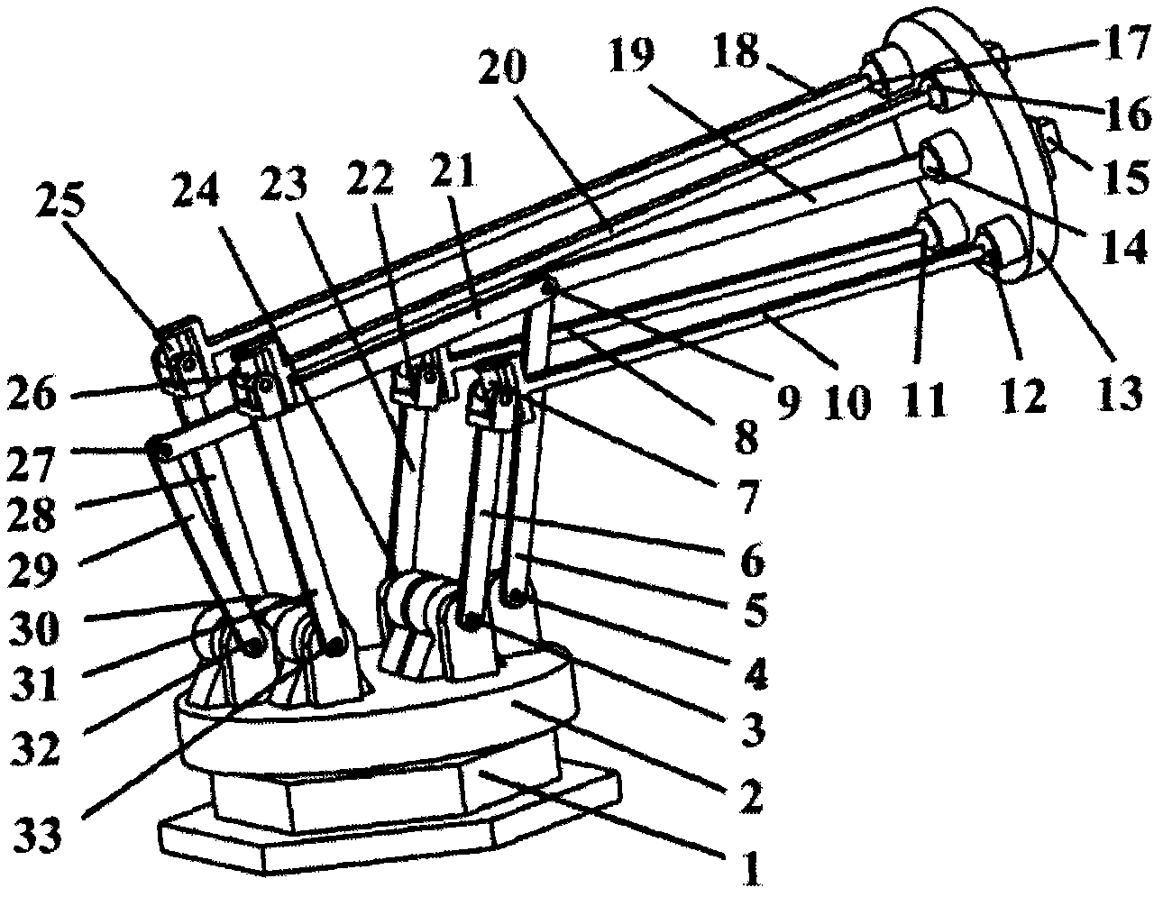 Parallel controllable drilling robot mechanism