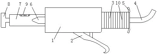 Straight handle type spraying gun