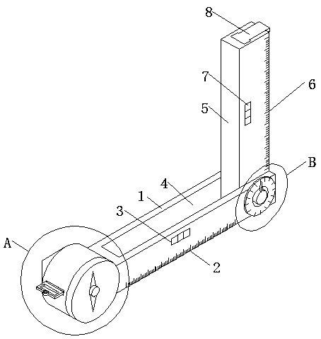 Measuring ruler used for engineering surveying and mapping