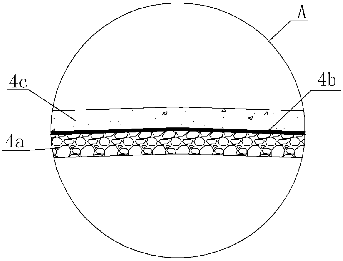 Volcanic slag railway roadbed and construction method thereof