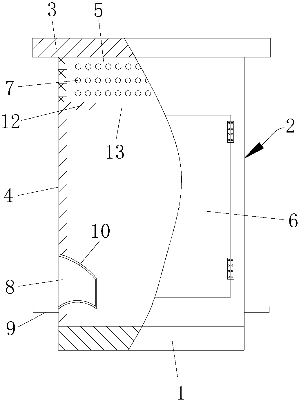 Convection heat-radiating power distribution cabinet