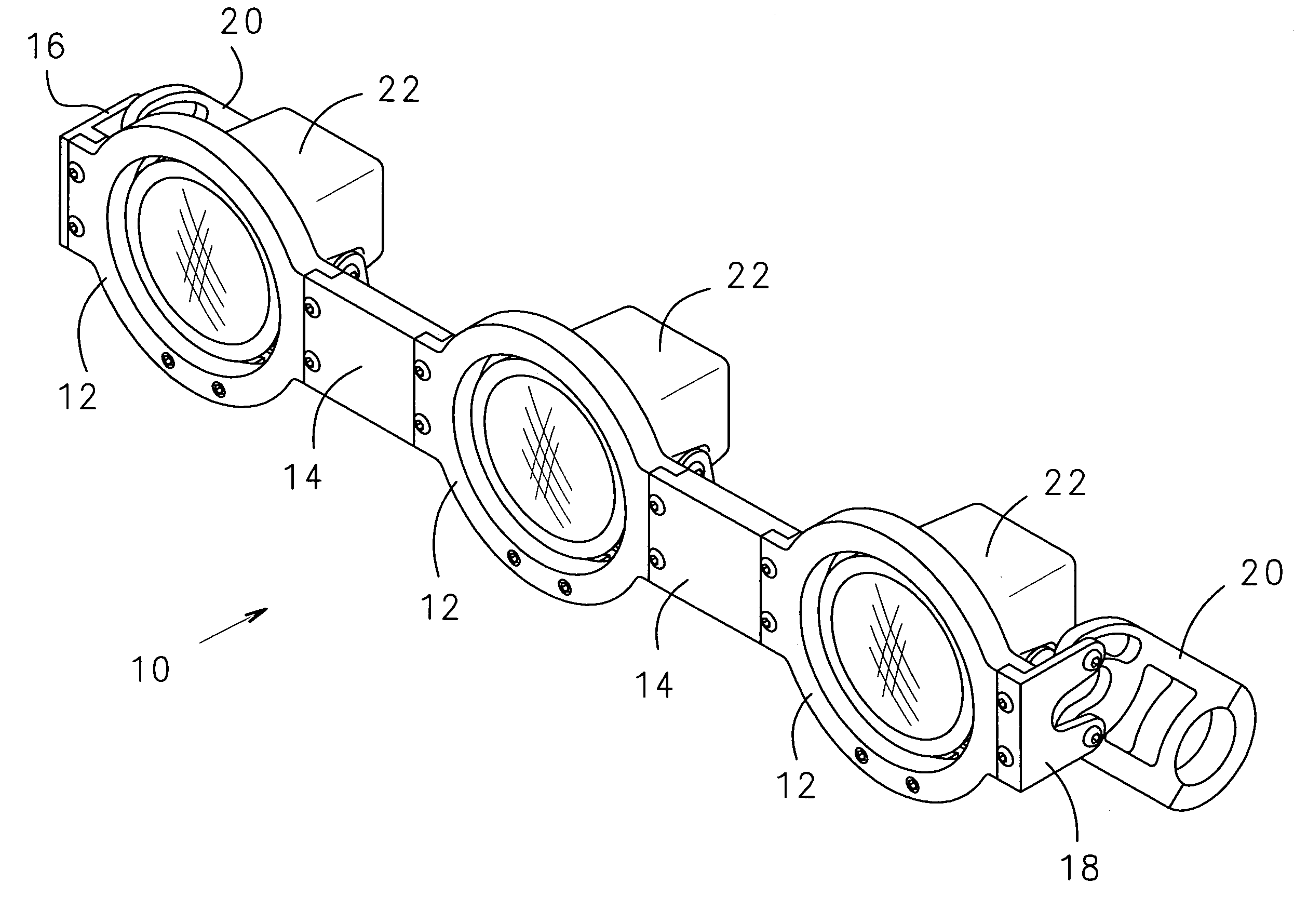 Modular off-road accessory light rack