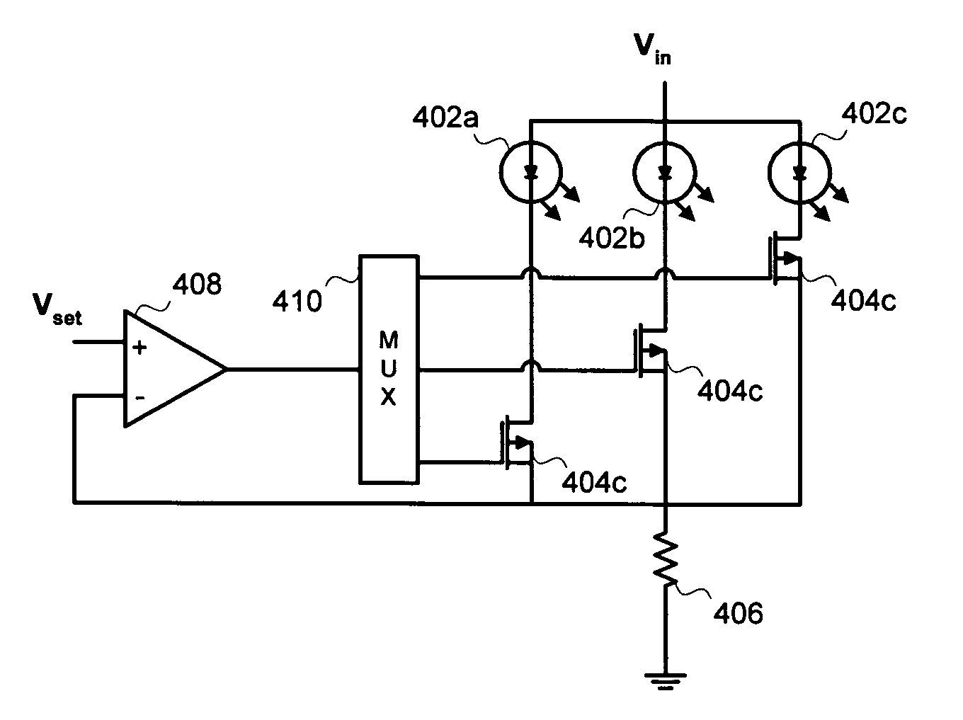 Single, multiplexed operational amplifier to improve current matching between channels