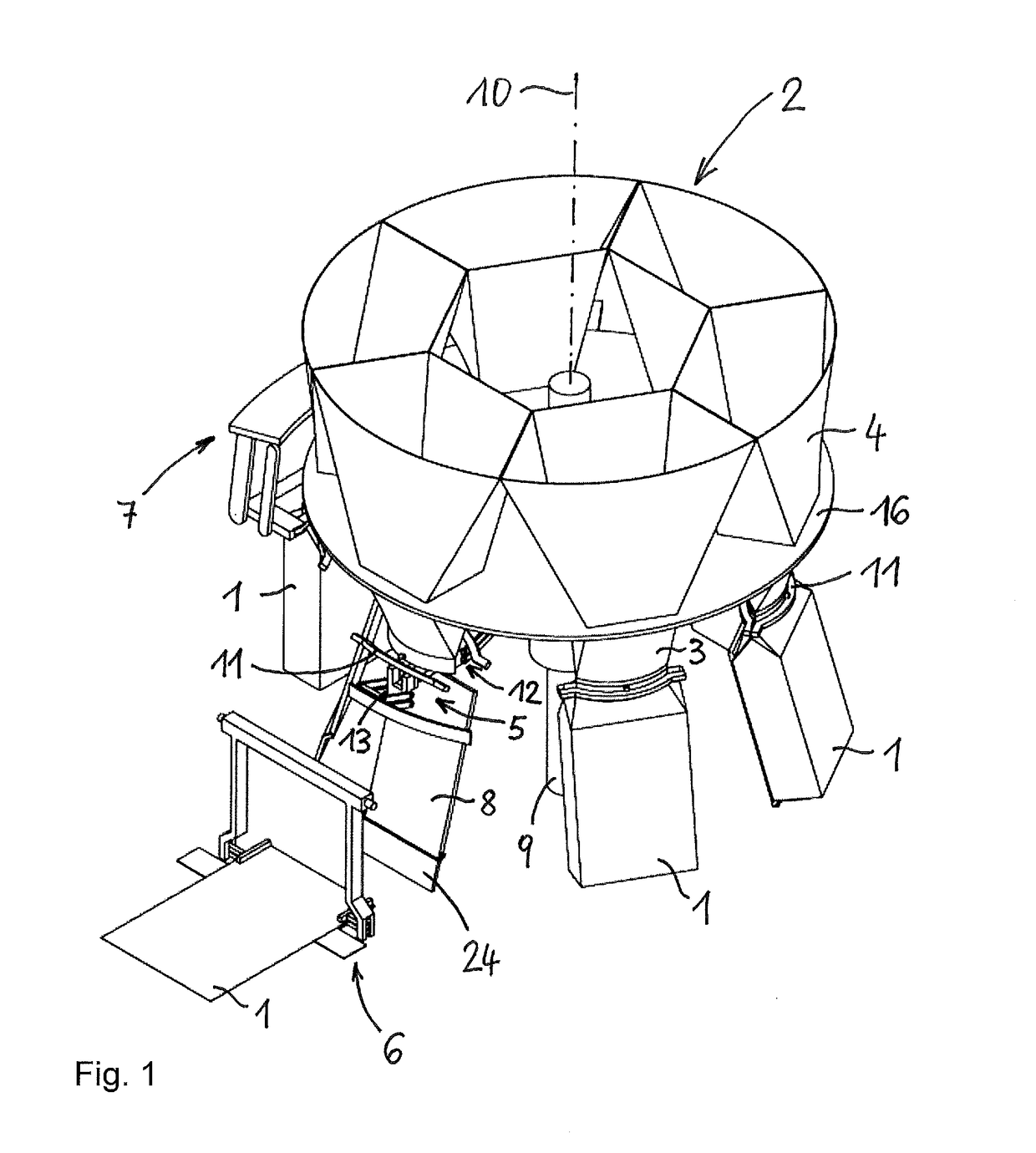 Device and method for transporting bags