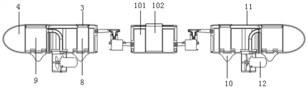 Snakelike water surface rescue robot and control method thereof