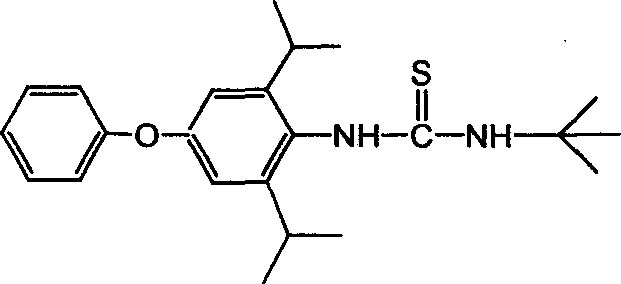 Method for preparing 1-tert butyl-3-(2,6-diisopropyl-4-phenyl cxypheny) thiourea