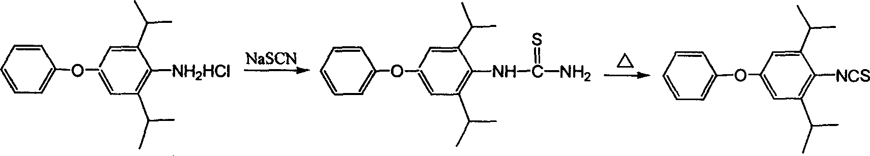 Method for preparing 1-tert butyl-3-(2,6-diisopropyl-4-phenyl cxypheny) thiourea