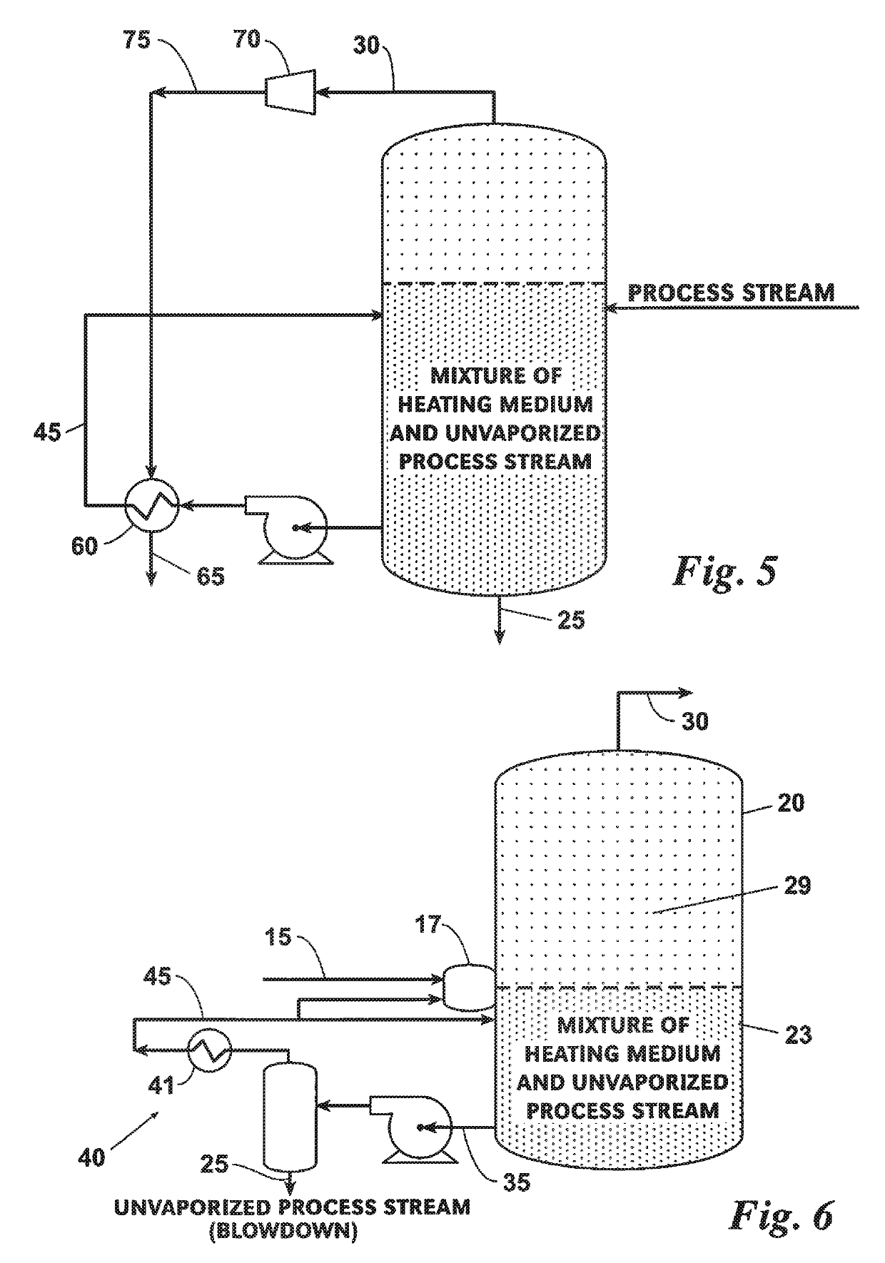 System And Method To Partially Vaporize A Process Stream By Mixing The Stream With A Heating Medium