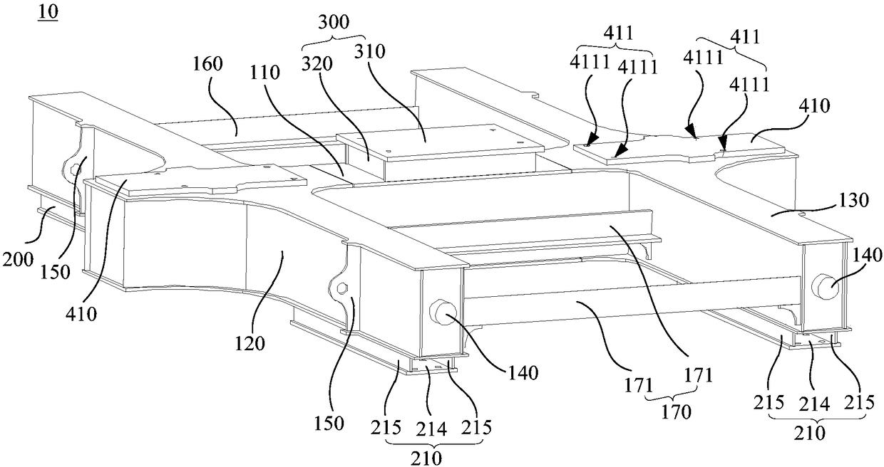 Frame structure of process bogie and wheel base adjustment assemblies thereof