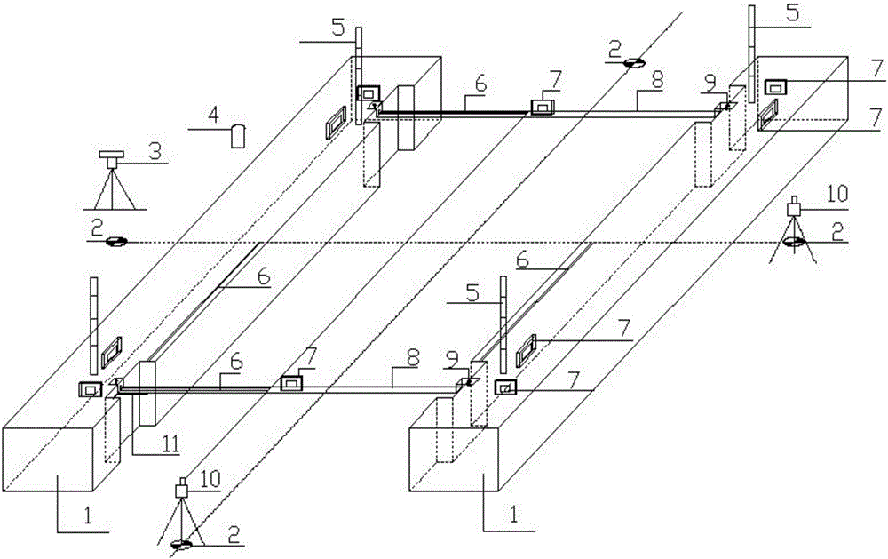 Accurate installation measuring method for rolling mill bases