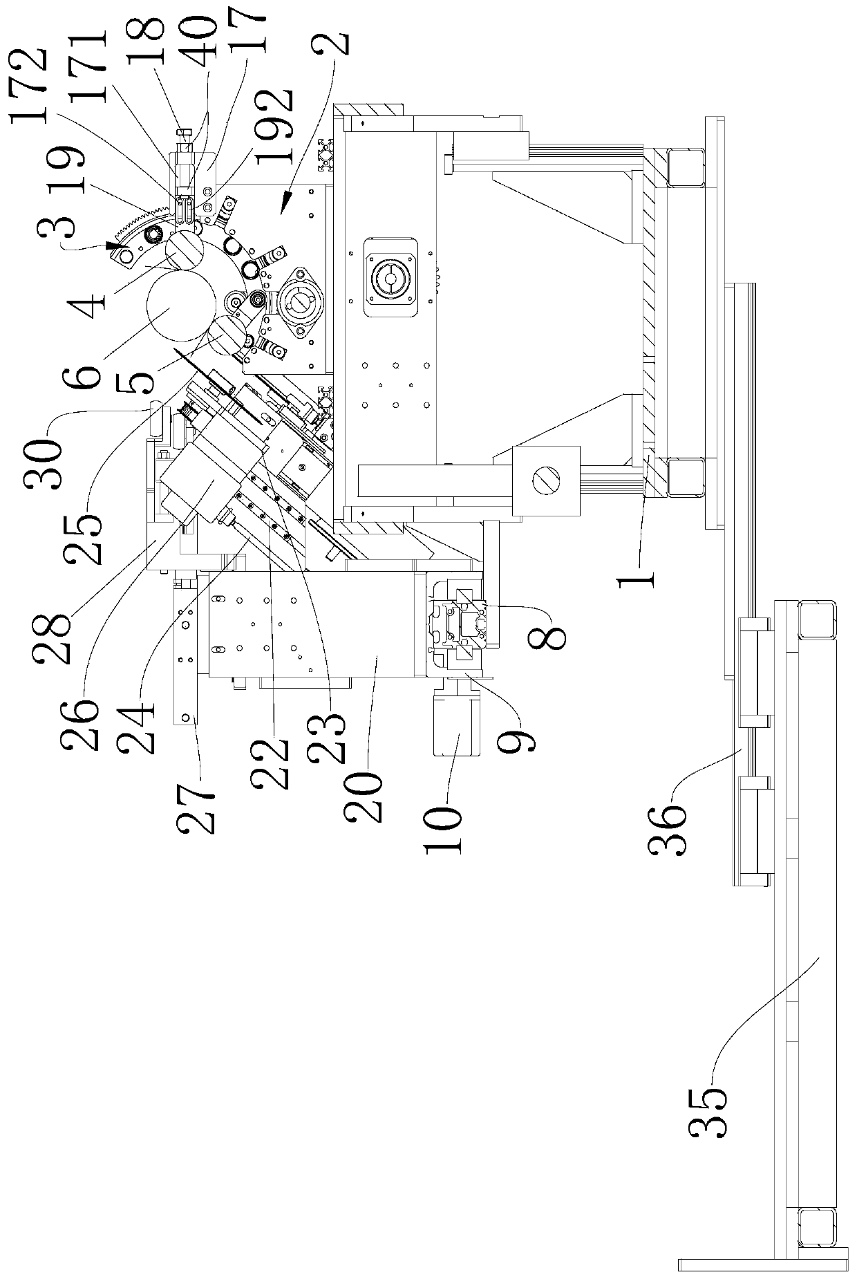 Device for controlling tension during production of flexible materials