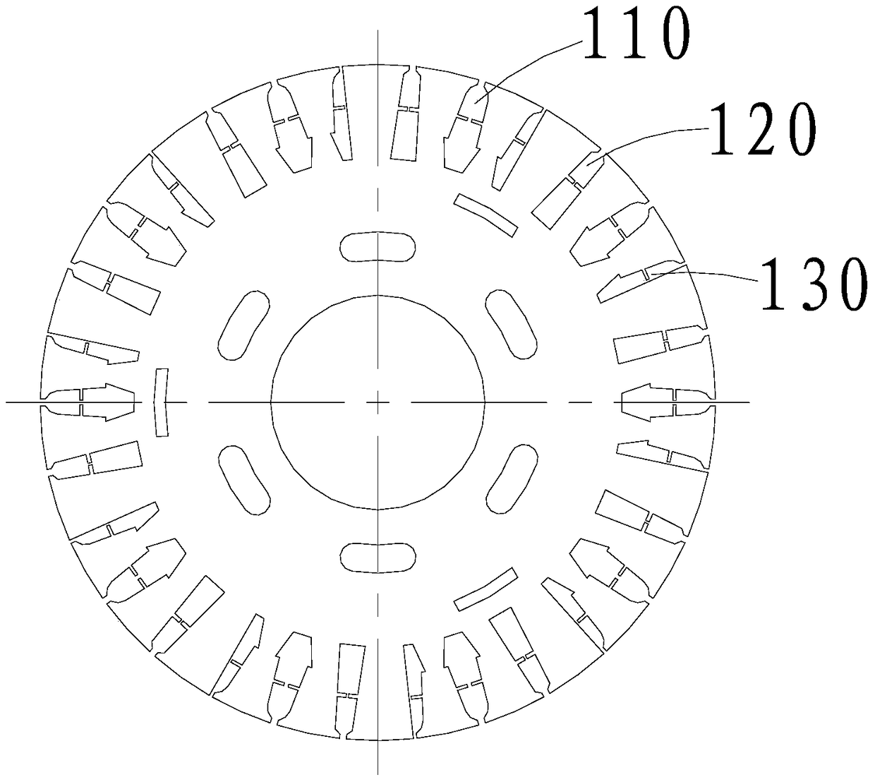 Double cage rotor lamination, double cage rotor and motor