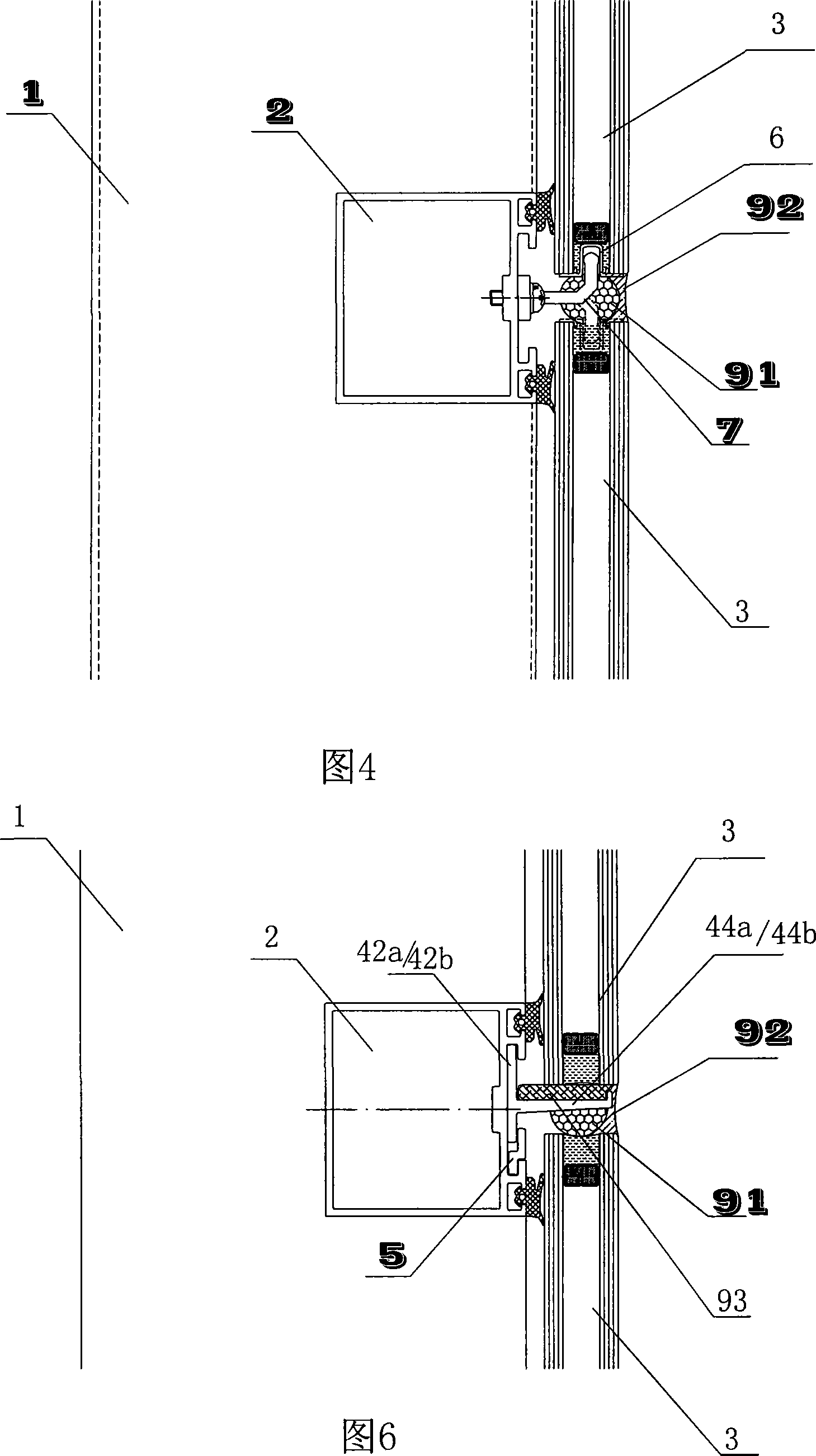 Hollow glass curtain wall