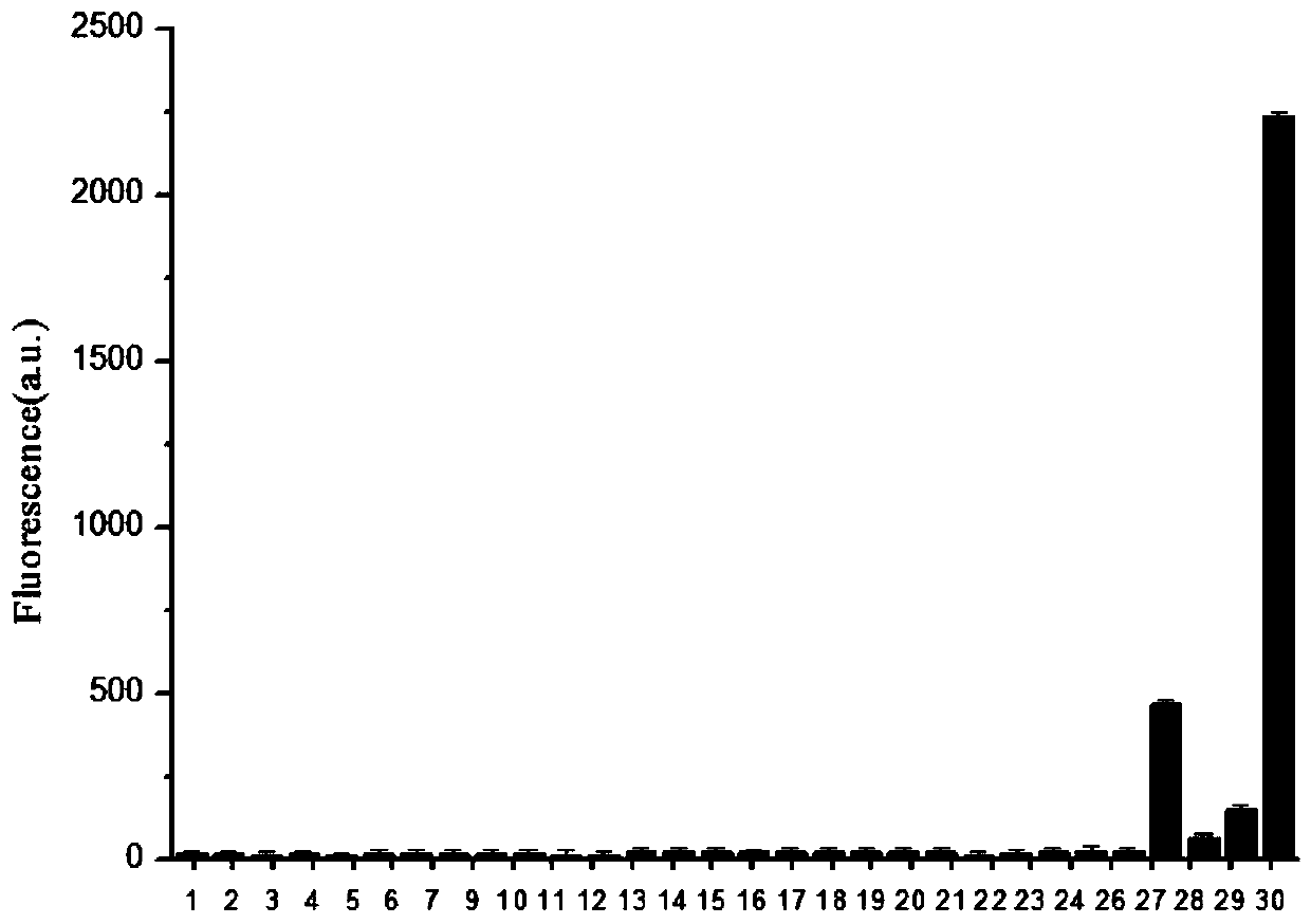 Fluorescent probe for targeting detection of hydrogen sulfide in lysosome, and application thereof