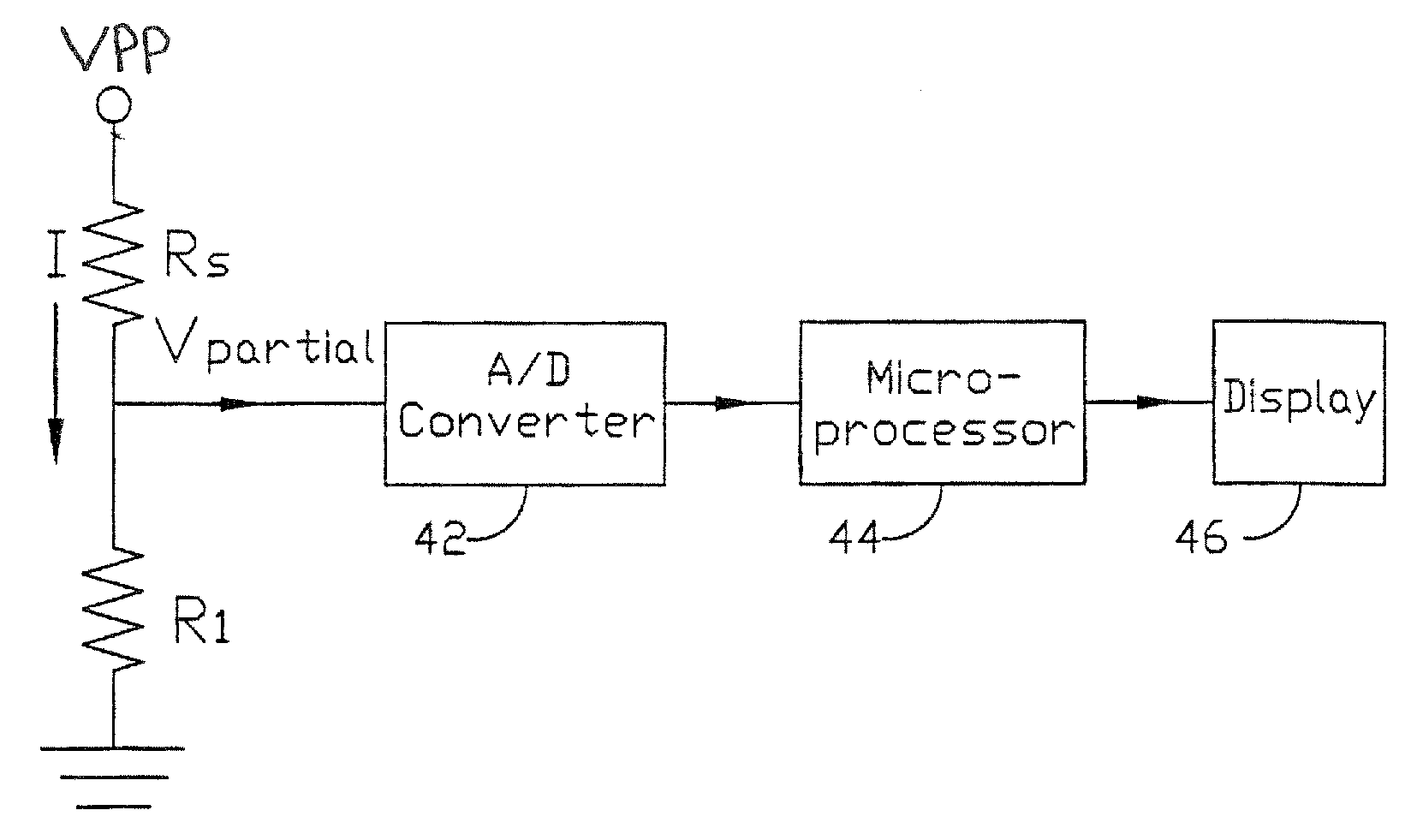 Biosensor for monitoring an analyte content with a partial voltage generated therefrom