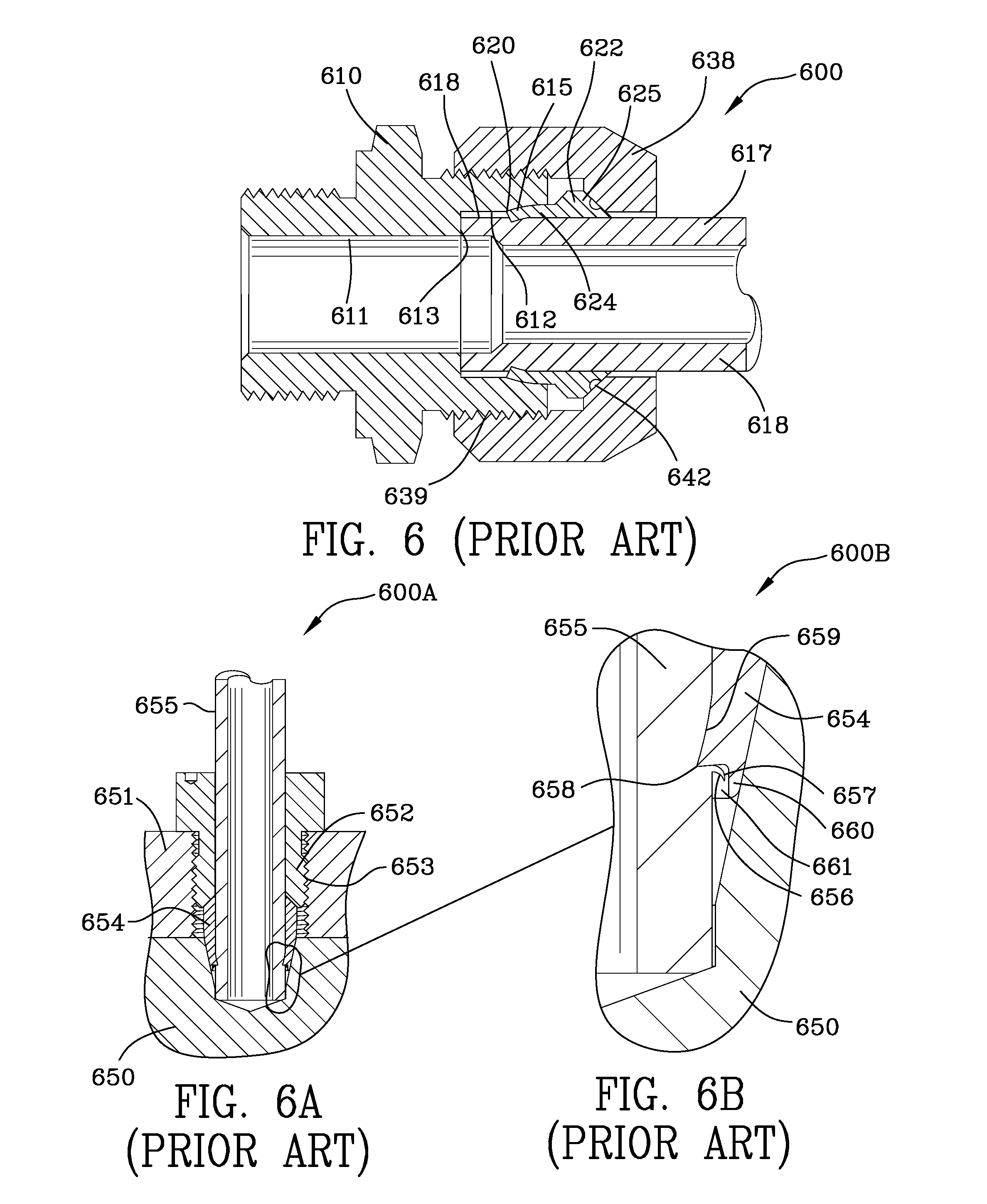 Tube compression fitting and flared fitting used with connection body and method of making same