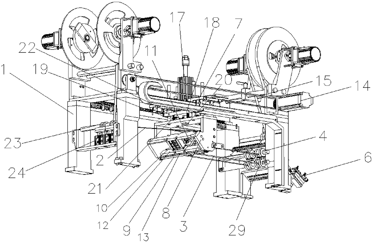 Paperboard adhesive adhering mechanism