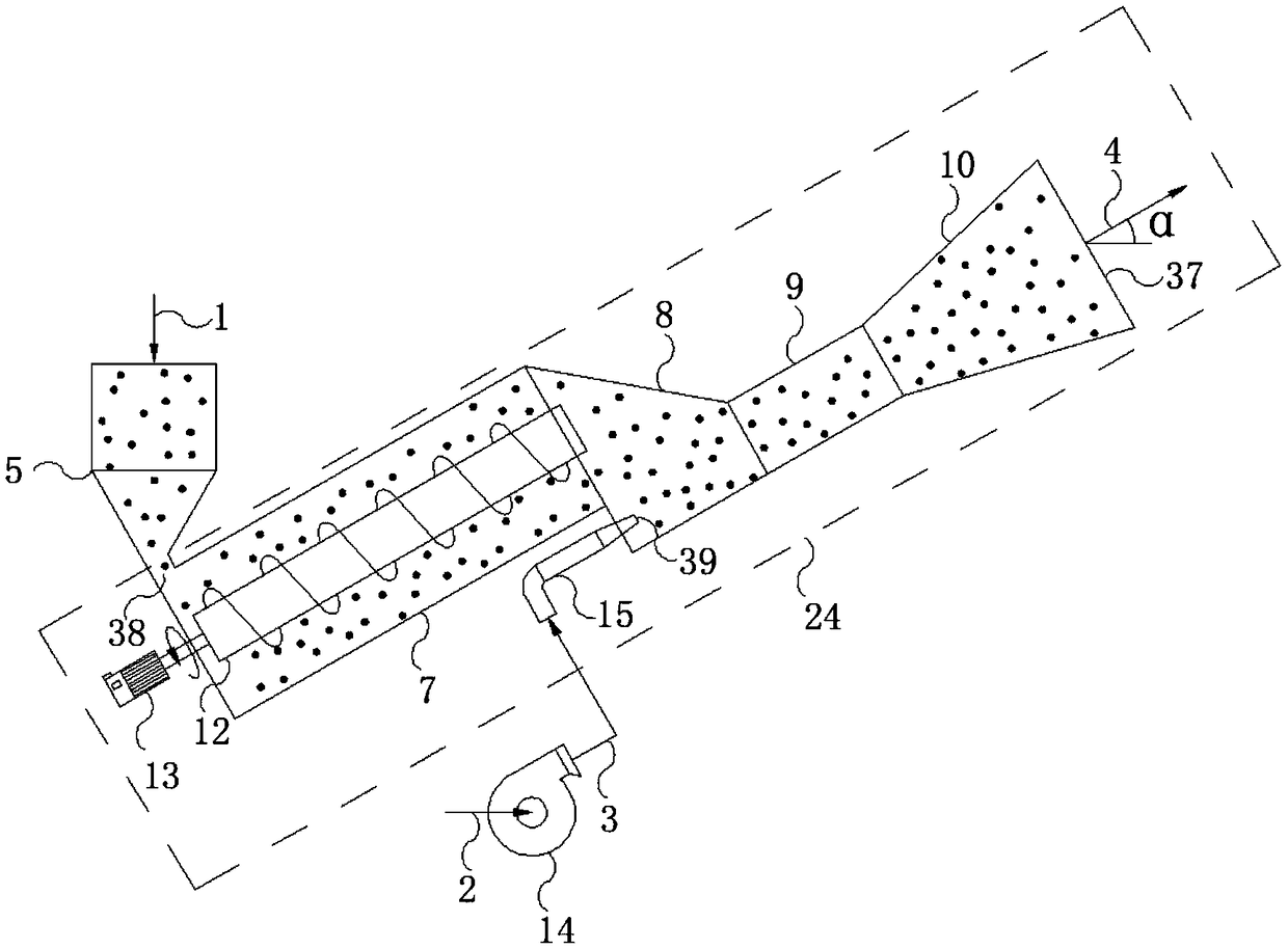 Granulating device and heat recovery method for melted slag