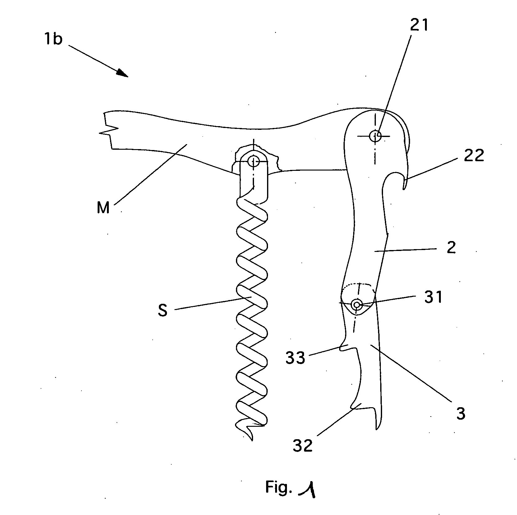 Cork-screw with double propping lever