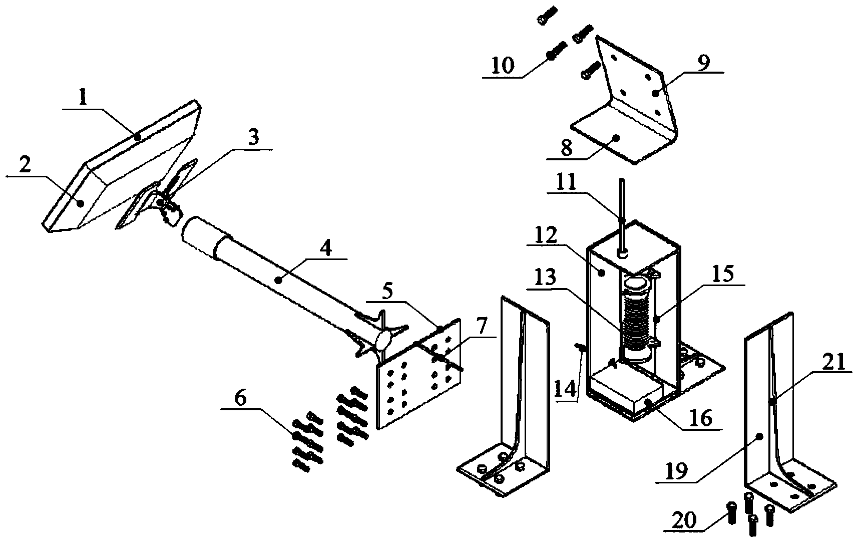 Real-time wireless monitoring apparatus for early-warning on integral overturn of bridge