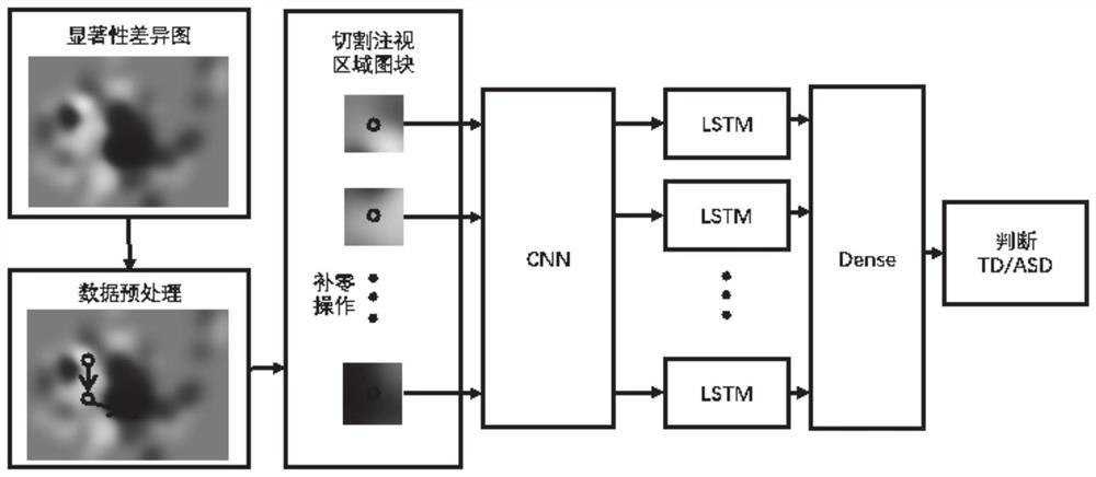 Detection system for human body cognitive condition based on visual saliency difference graph