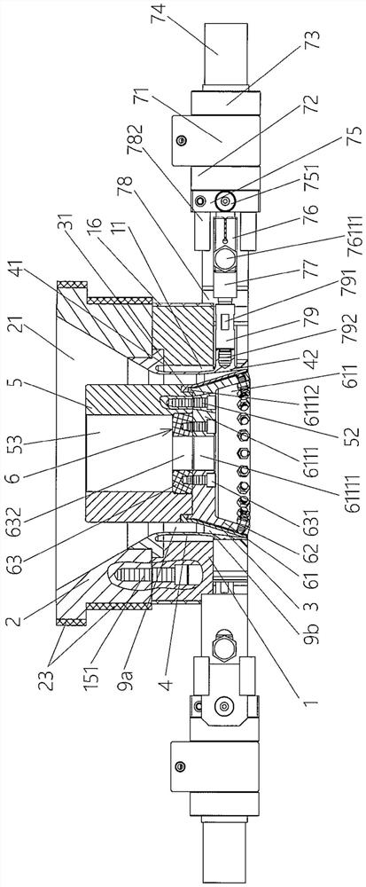 Die head structure with adjustable molten blank radial wall thickness