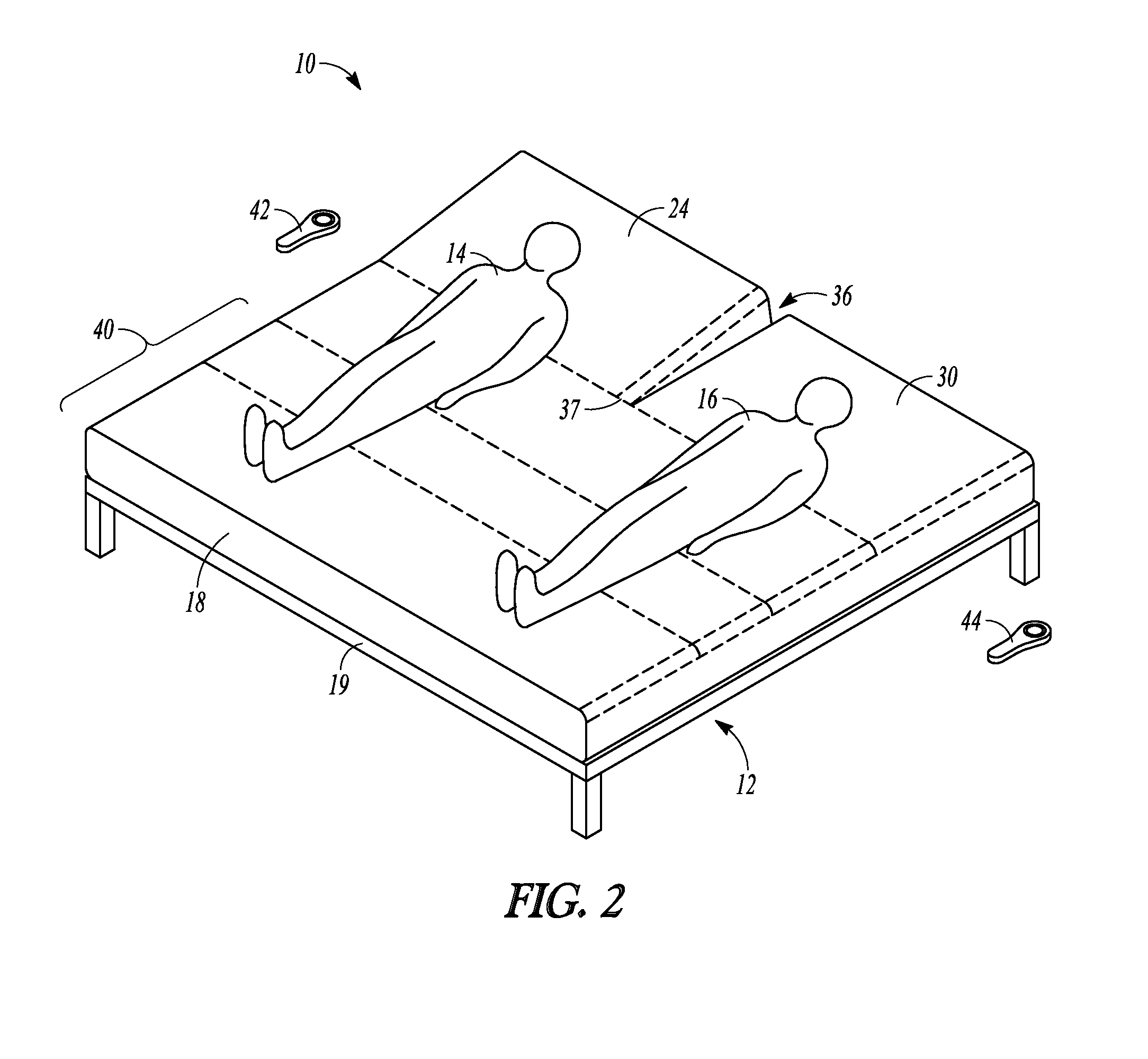 Sheet for a split-top adjustable bed