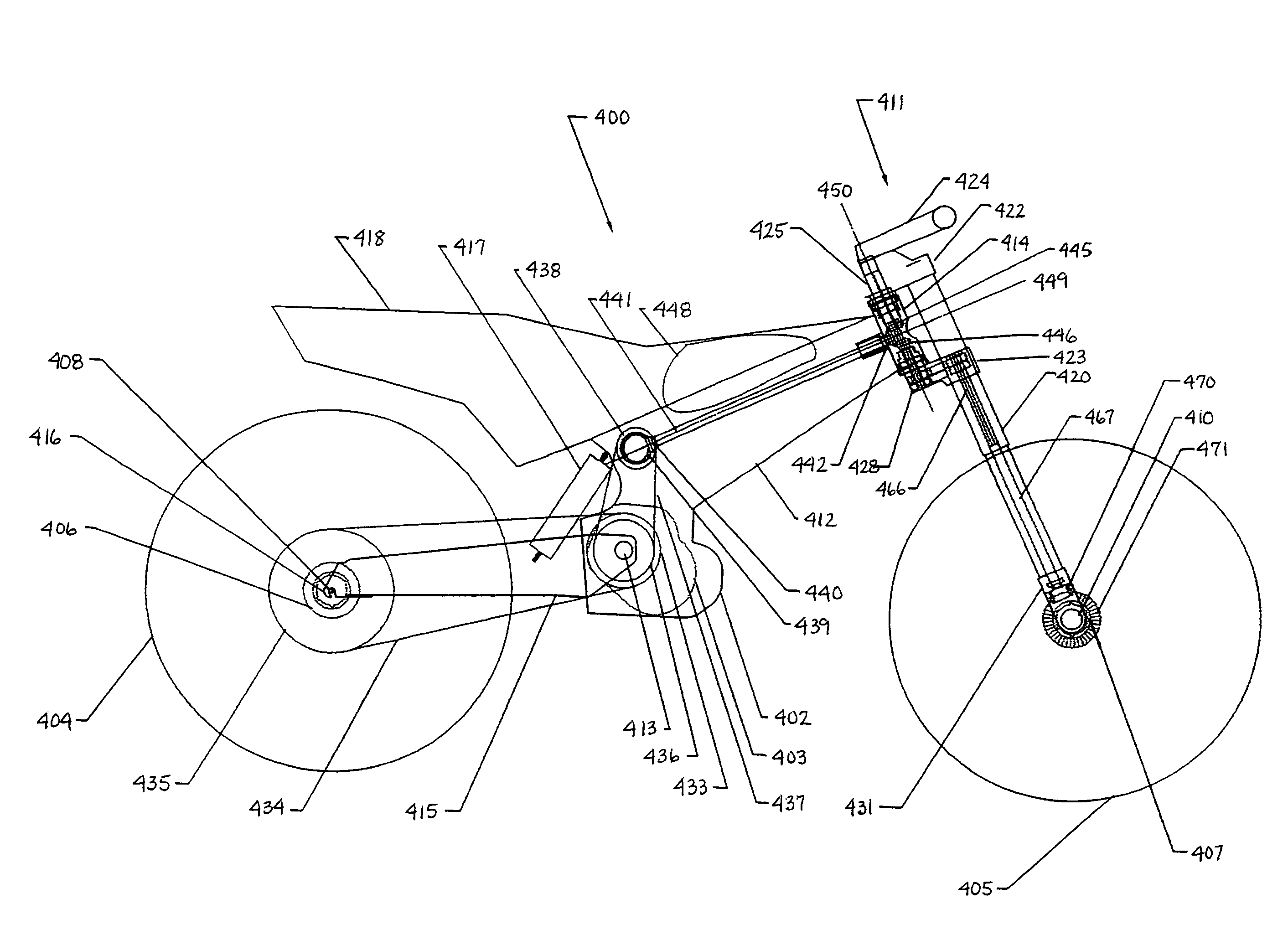 Two-wheel drive two-wheeled vehicle