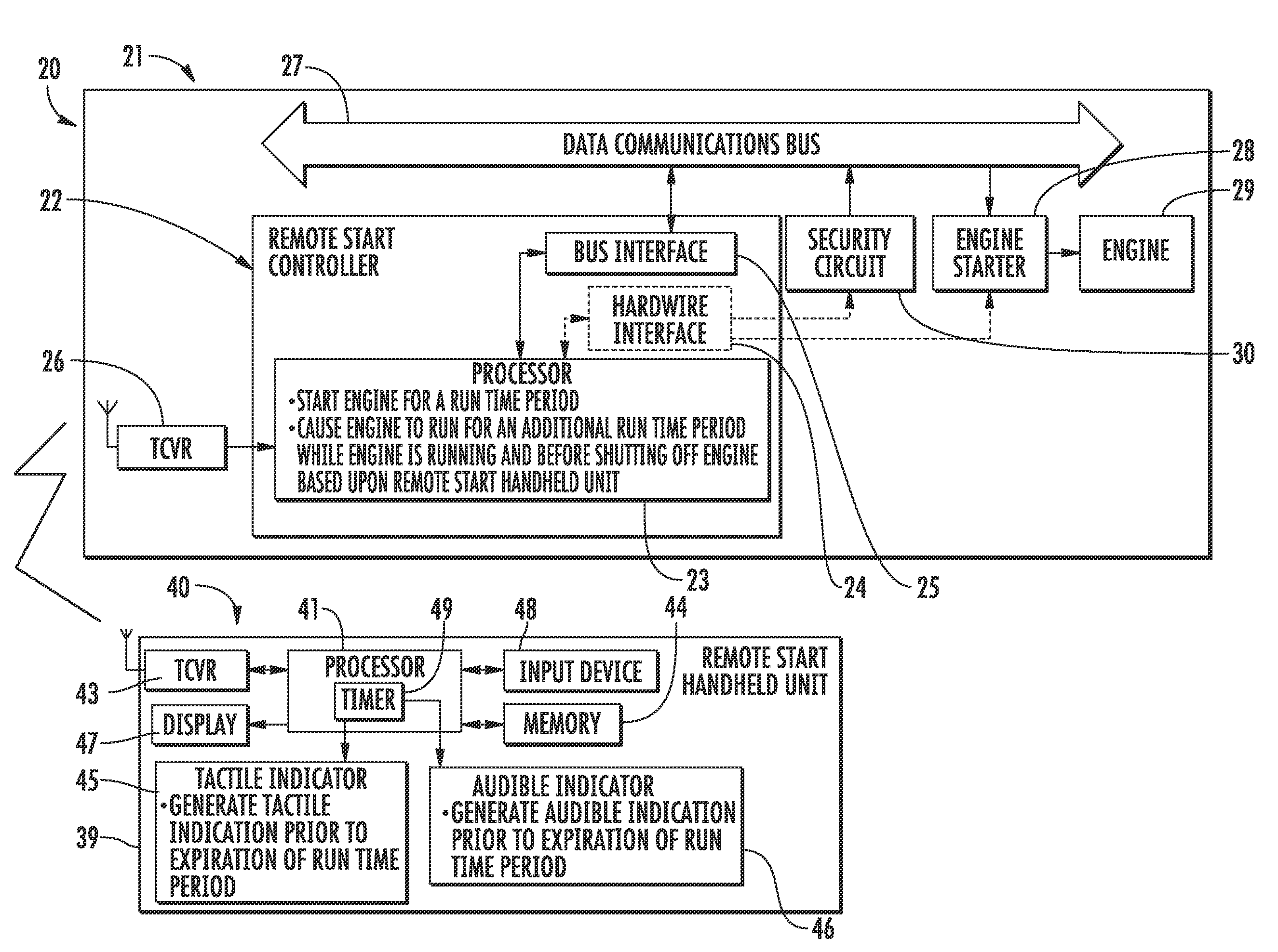 Remote vehicle starting system providing an audible indication relating to remote starting and associated methods