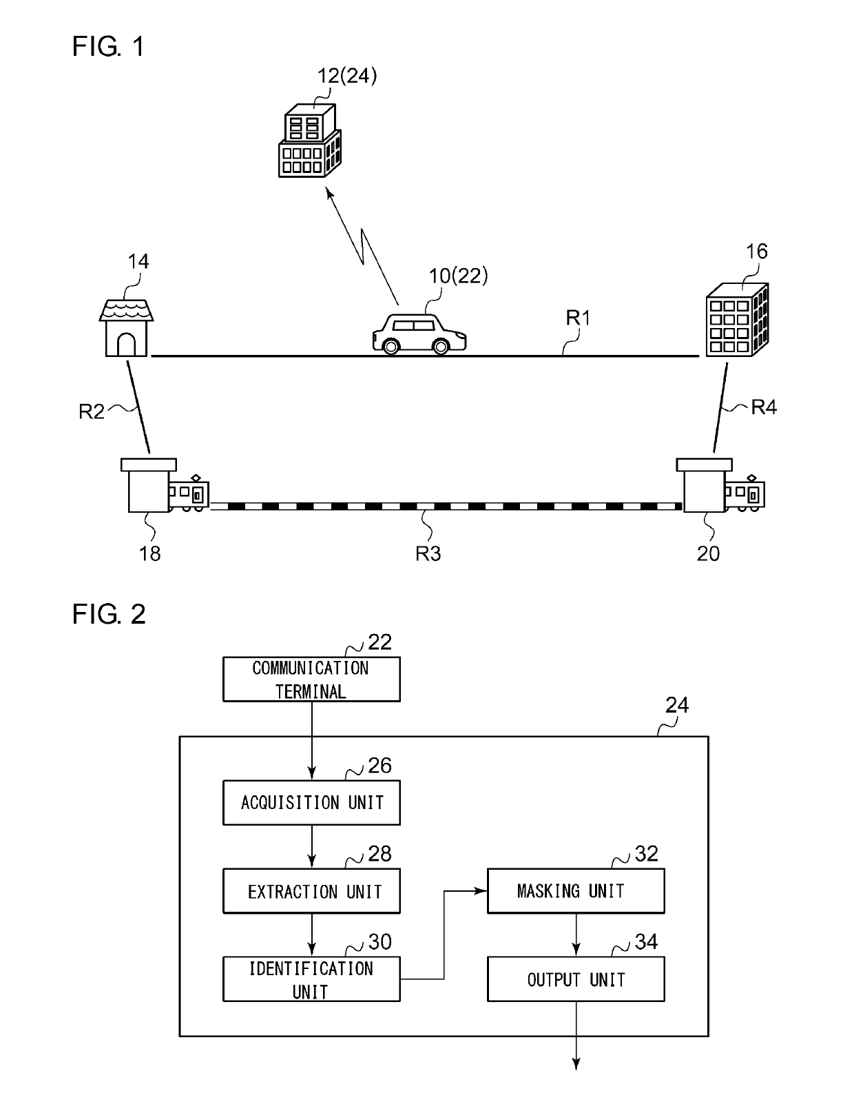 Server device, method of processing masking of route information and program for the method