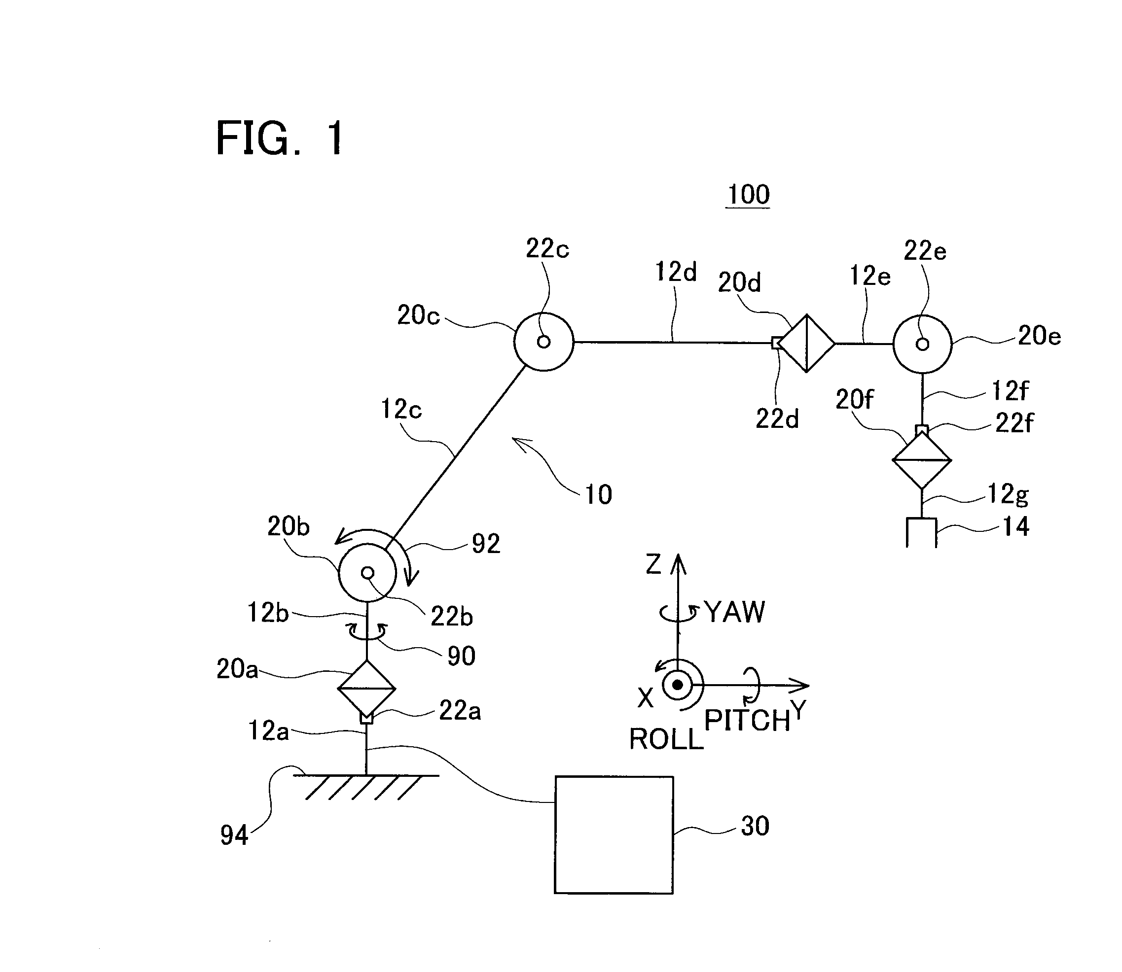 Multi-joint robot and control program thereof