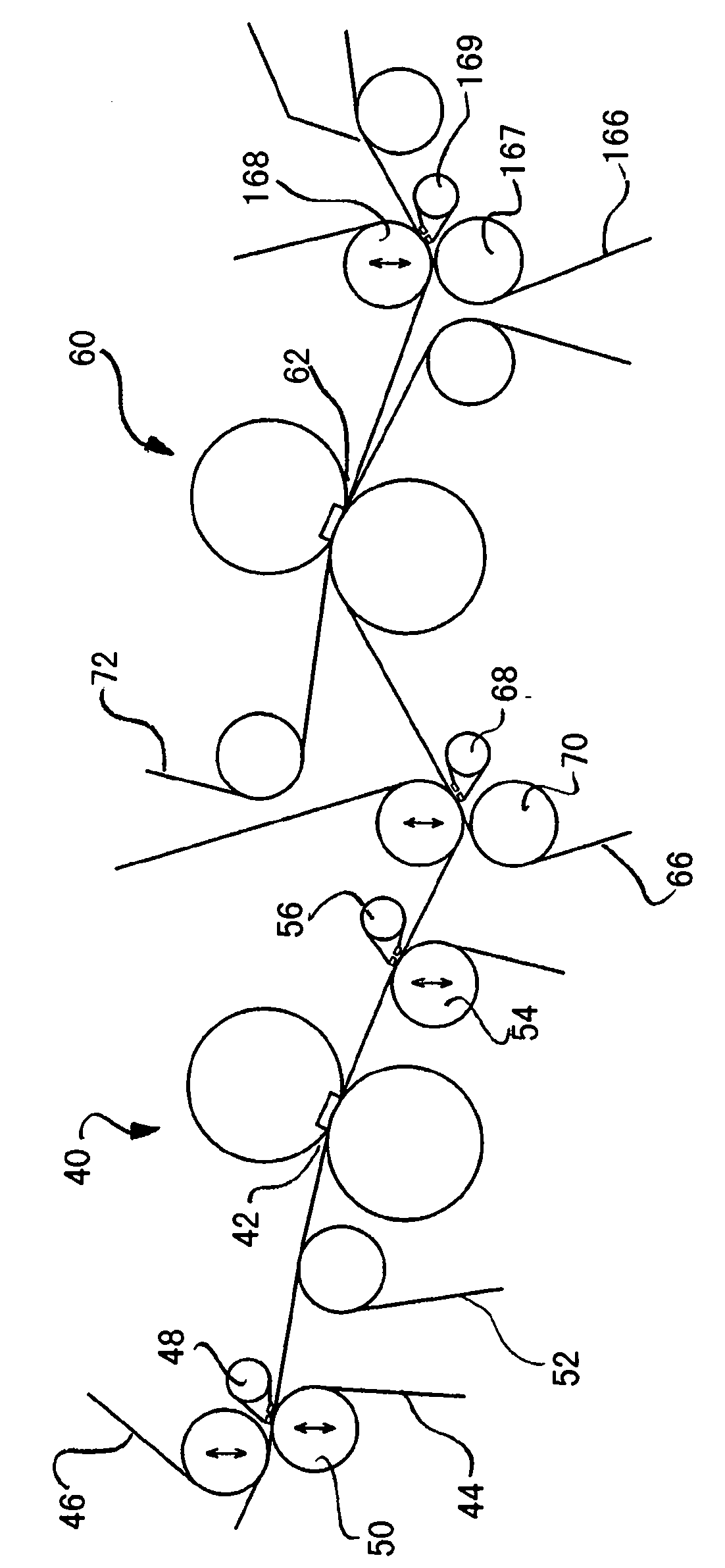 Method and device for transferring a paper web from a supporting woven fabric to another