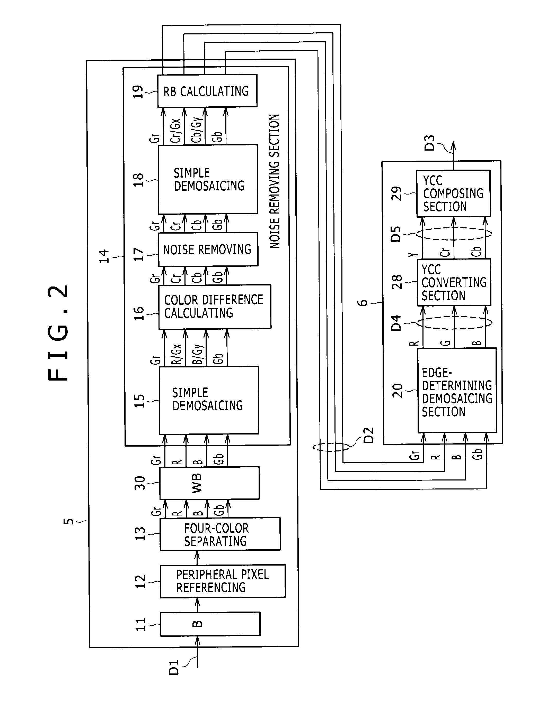 Imaging device, image processing device, image processing method, program for image processing method, and recording medium having program for image processing method recorded thereon