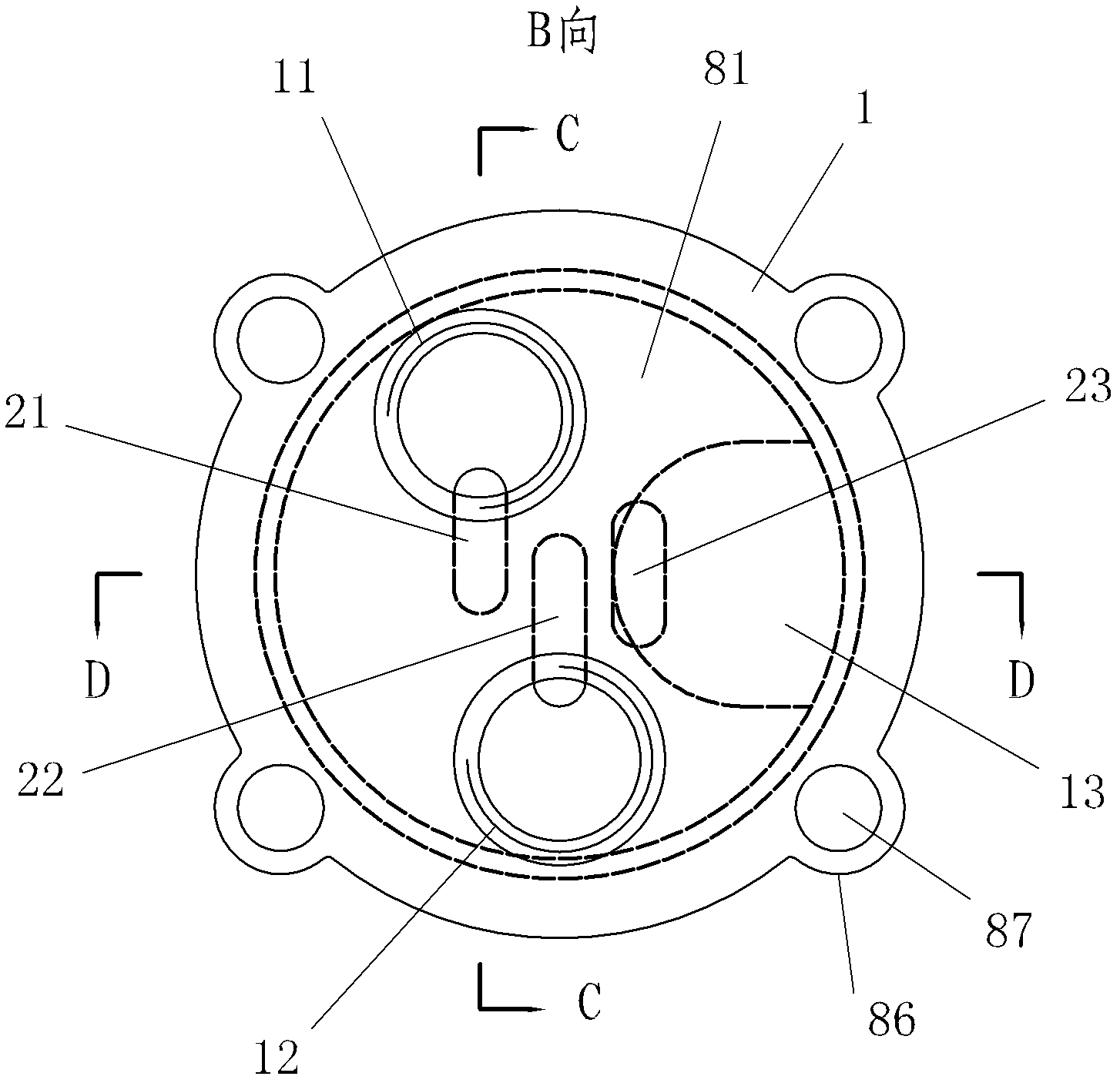 Gas distribution group cover of pneumatic high pressure oil injector