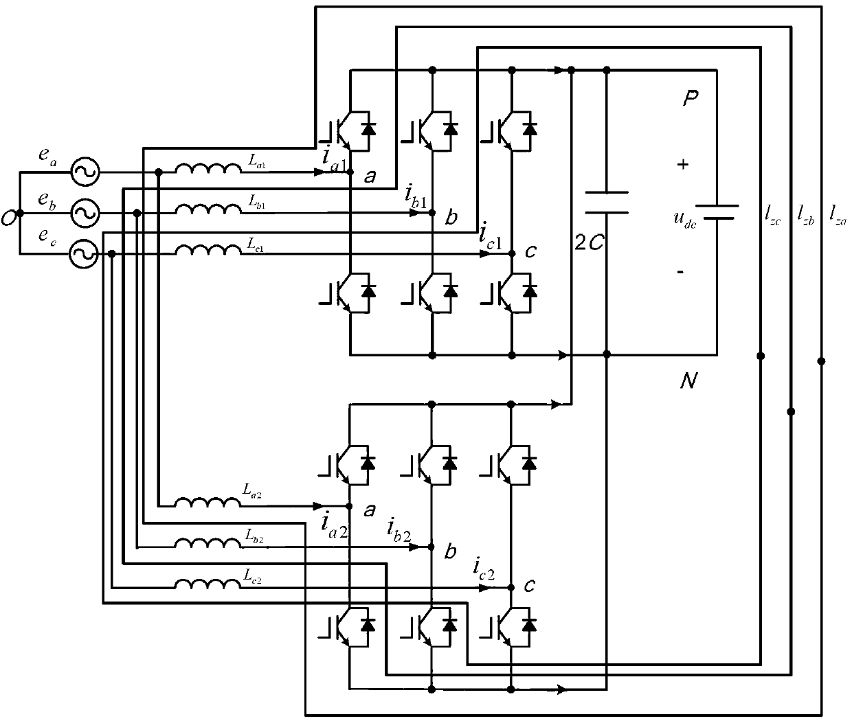 Grid-connected inverter parallel system circulating current restraining method under imbalance condition of inductance