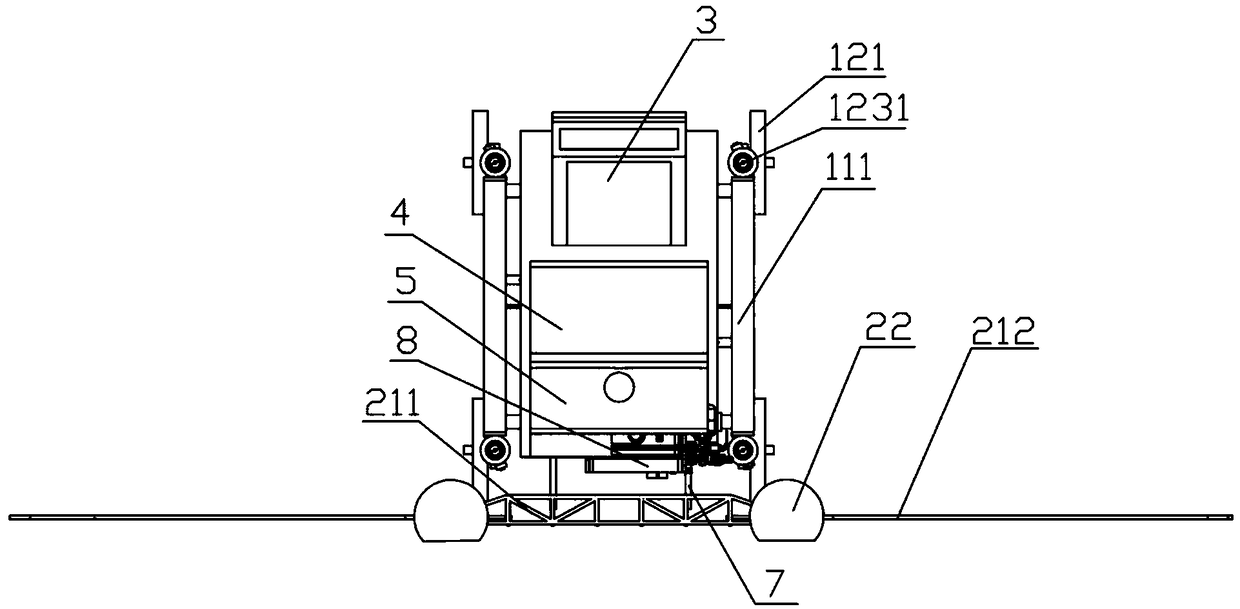 Vehicle frame and spraying rod double-leveling high-ground-gap electric plant protection machine based on vertical lifting