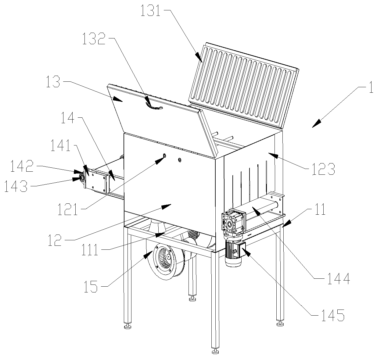 Novel tobacco drying and crushing equipment