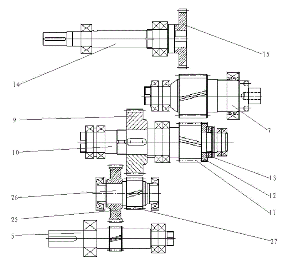 Sawing gearbox