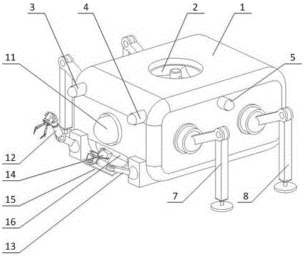 Robot for searching for and fishing physical evidence in deep water environment