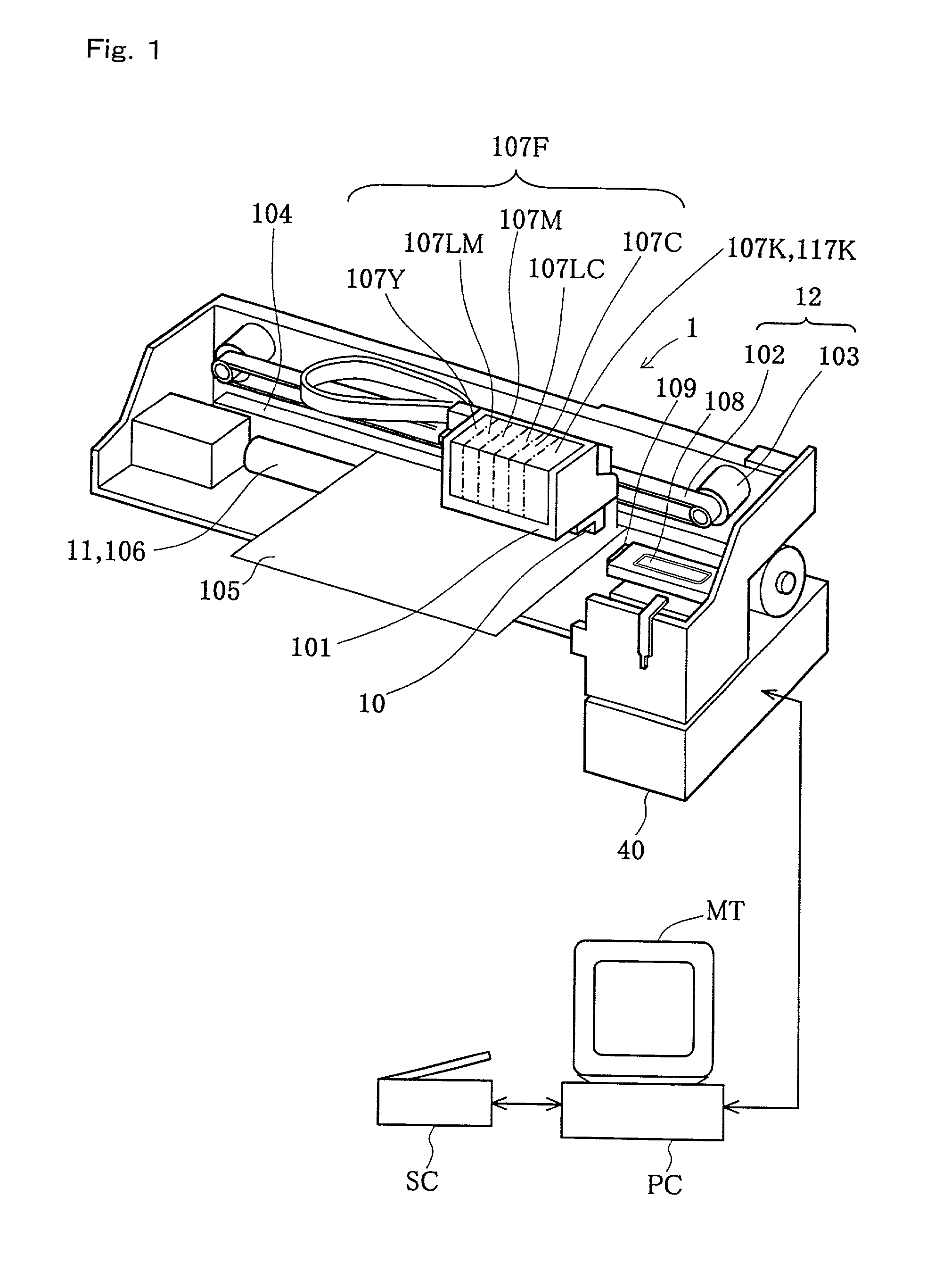 Ink cartridge and printer using the same