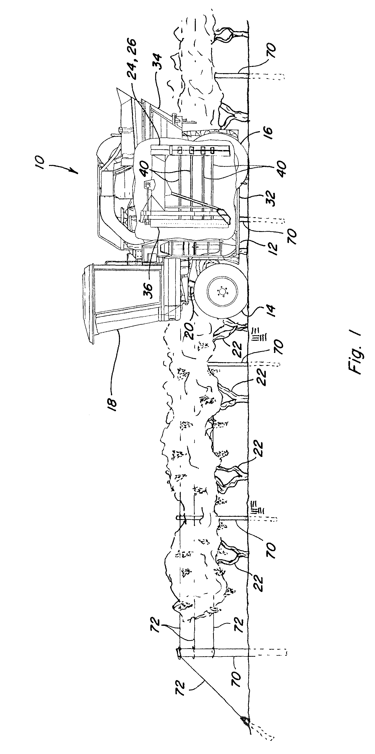 Fruit harvester with system and method for detecting and reducing forces exerted against rigid standing objects