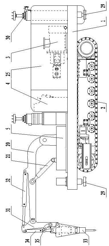 Floor heave crushing machine in coal mine tunnel