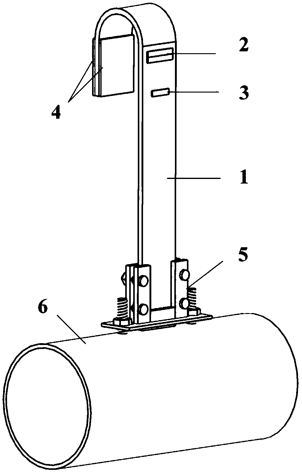 High-temperature pipeline wall thickness online monitoring device and method based on ultrasonic waveguide