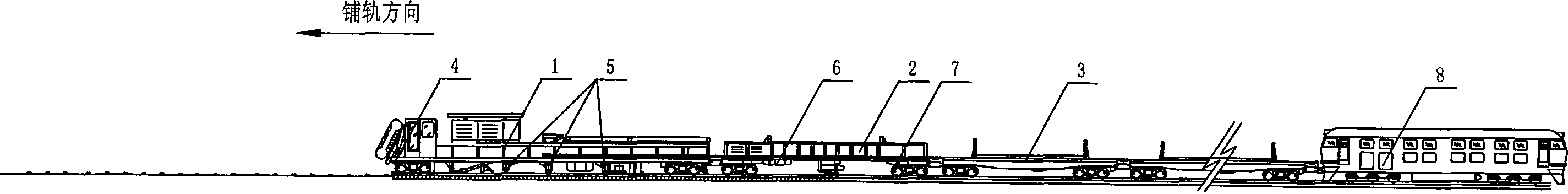 Constructing method for laying seamless line track by CPG 500 type seamless line long rail laying unit