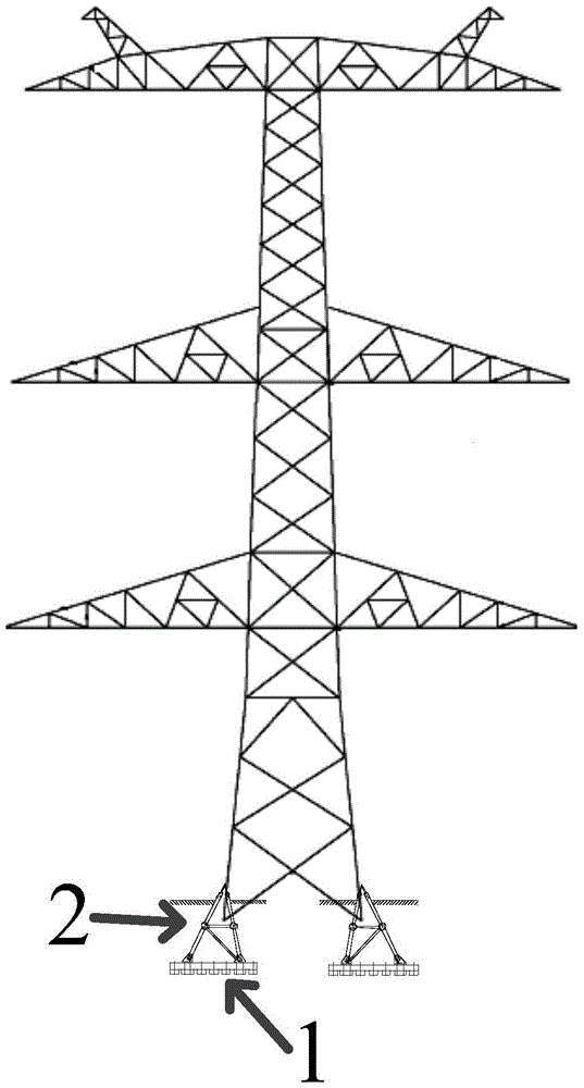 Fabricated foundation with oblique-angle cone supports for power transmission tower, and construction method thereof