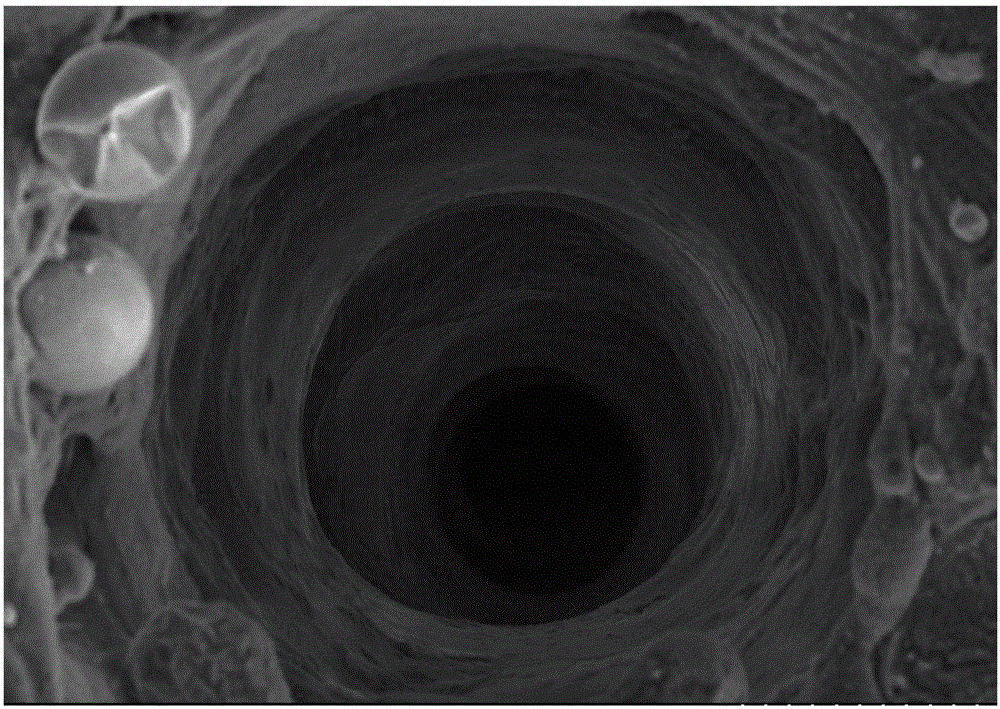 Workpiece surface laser shocking process utilizing surface micro textures for removing residual stress holes