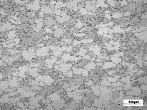 Production process for controlling metallographic structure formation in ferrite hot-rolling process