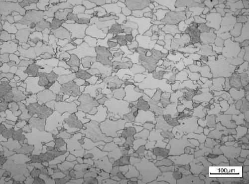 Production process for controlling metallographic structure formation in ferrite hot-rolling process