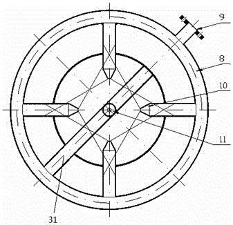 Quenching heat exchanger with variable spray hole density